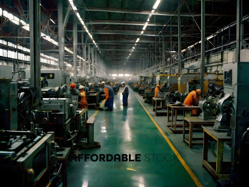 Workers in a factory setting