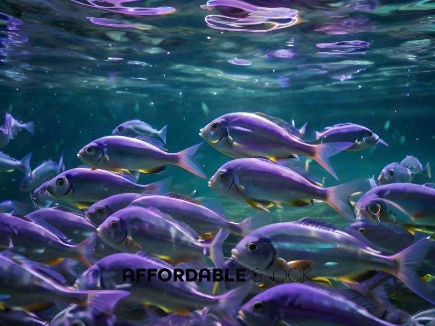 Purple Fish Swimming in the Ocean