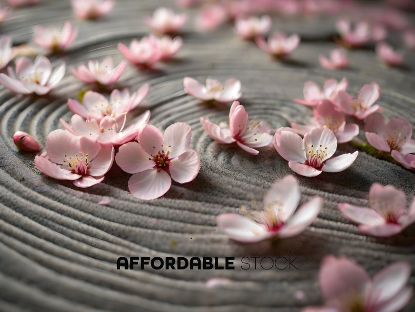 Pink Petals on Gray Surface