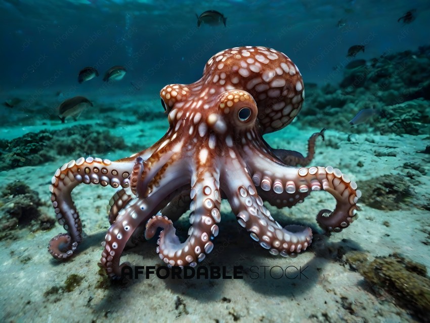 An octopus with many arms and eyes