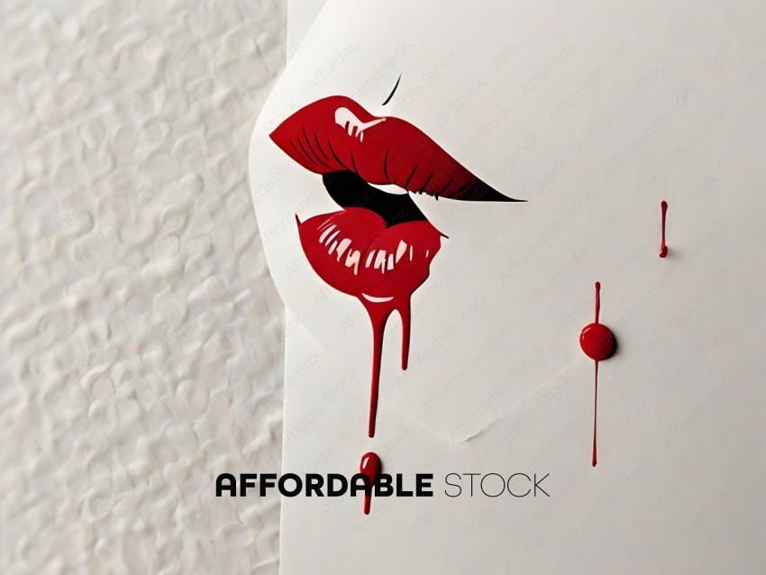 A red lipstick kissing a white envelope
