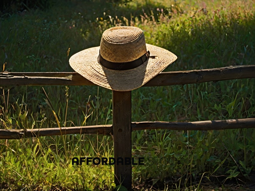 A hat on a wooden post