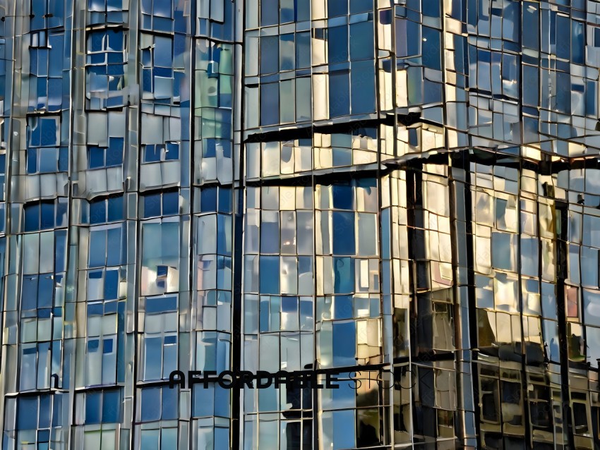 Reflection of a building in a mirrored glass