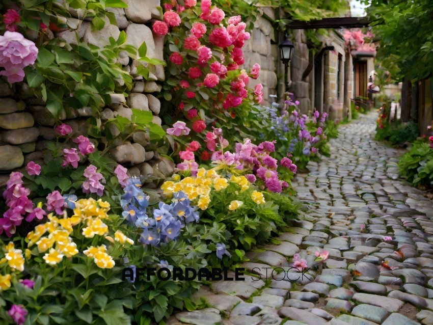 A beautiful garden with a variety of flowers