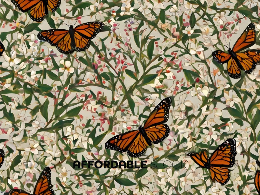 A group of butterflies on a plant