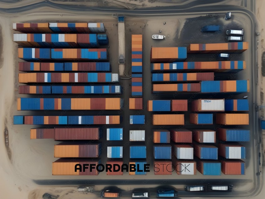 A view of a large number of colorful shipping containers