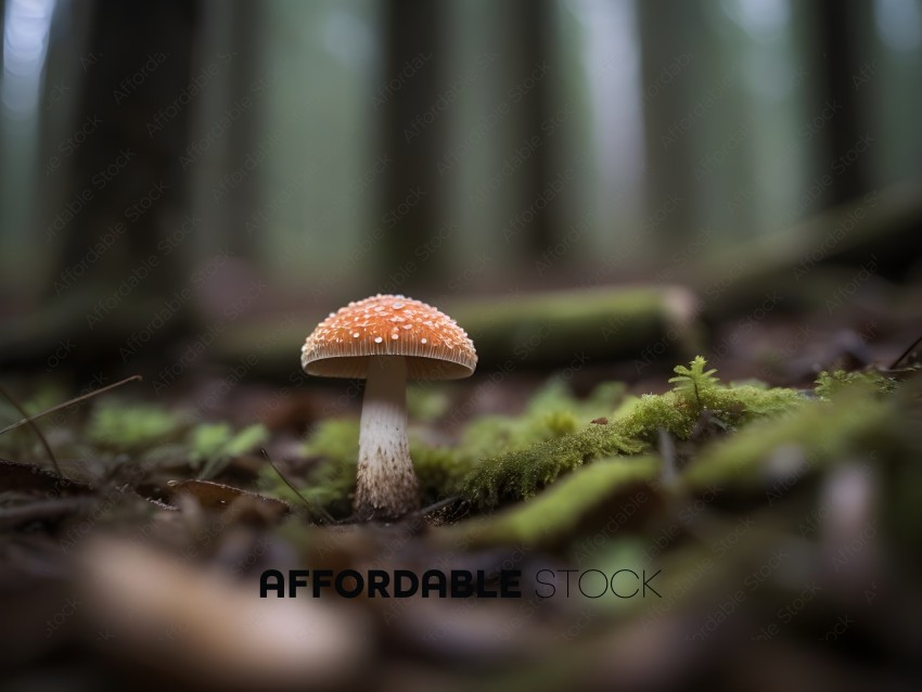 A mushroom in the forest