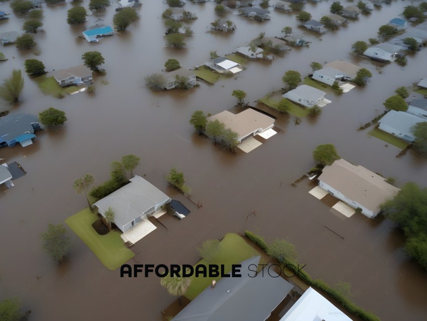 Flooded Houses in a Neighborhood