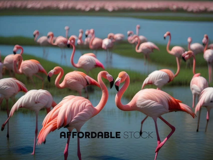 Flamingos in a group of 14