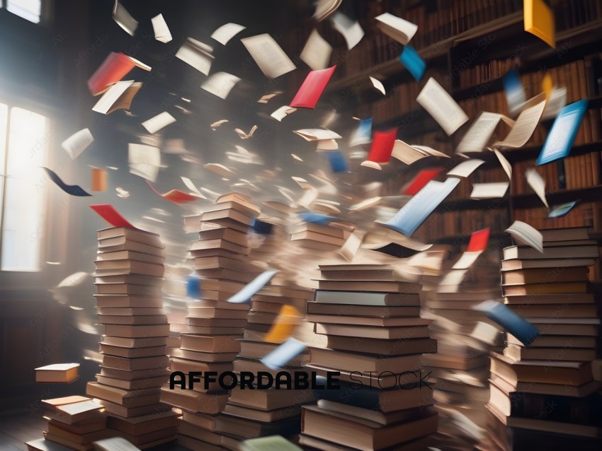 Books Flying Through the Air