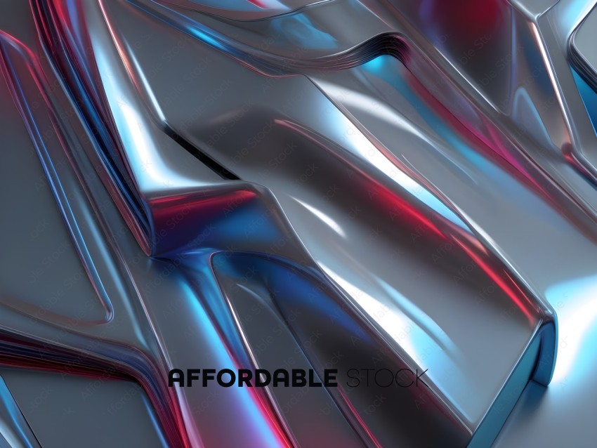 A shiny blue and red metal surface