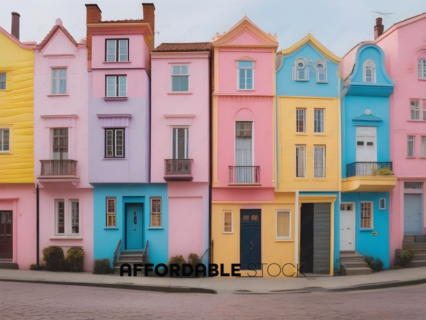 Colorful houses on a street