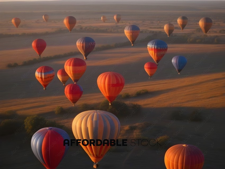 A group of hot air balloons in the sky