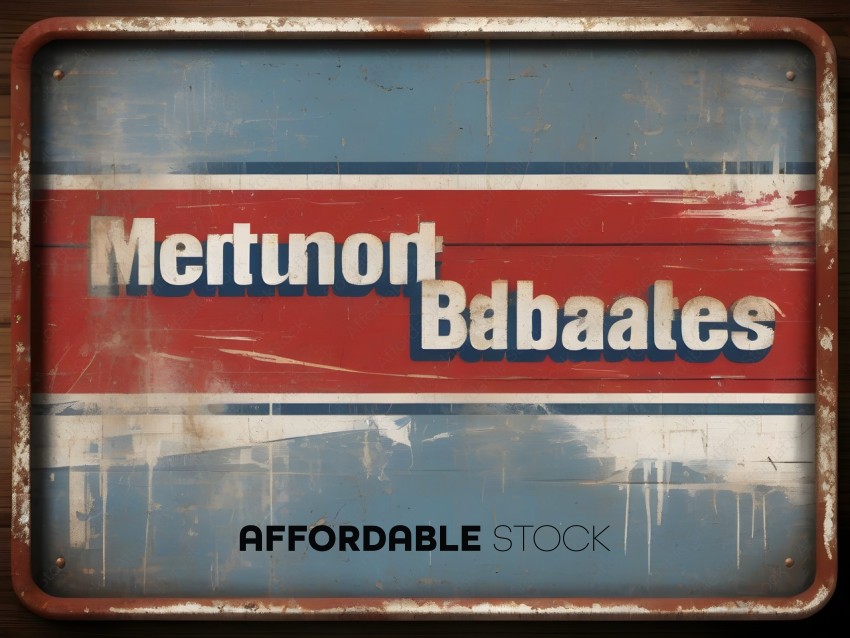 A sign that says "mentunont babaele" in red and blue