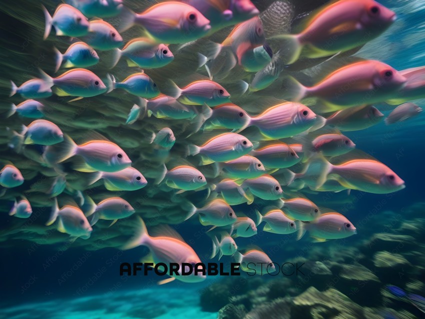 A school of colorful fish swimming underwater