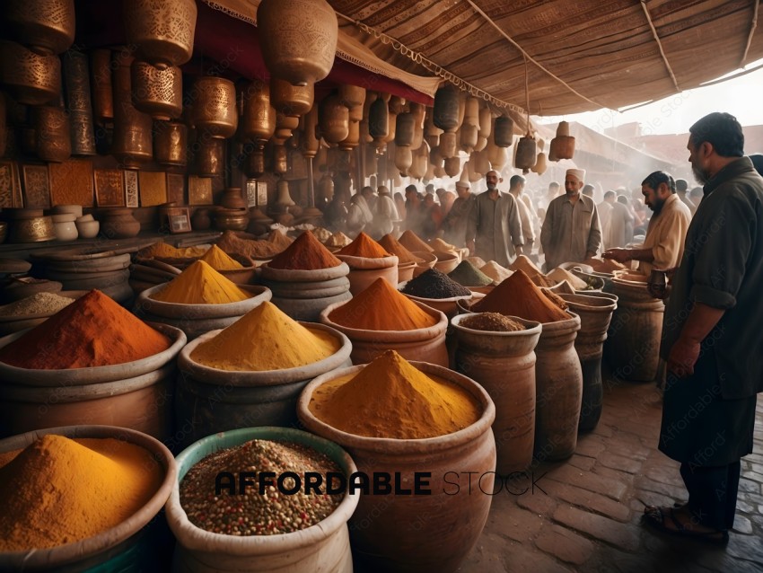 A Marketplace with a Large Variety of Spices