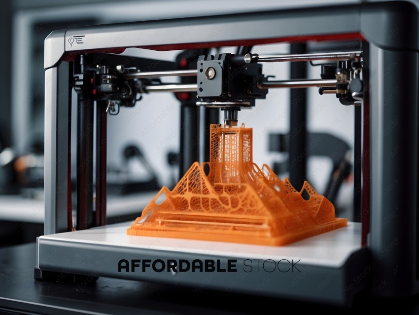 A 3D printer is printing a model of a bridge