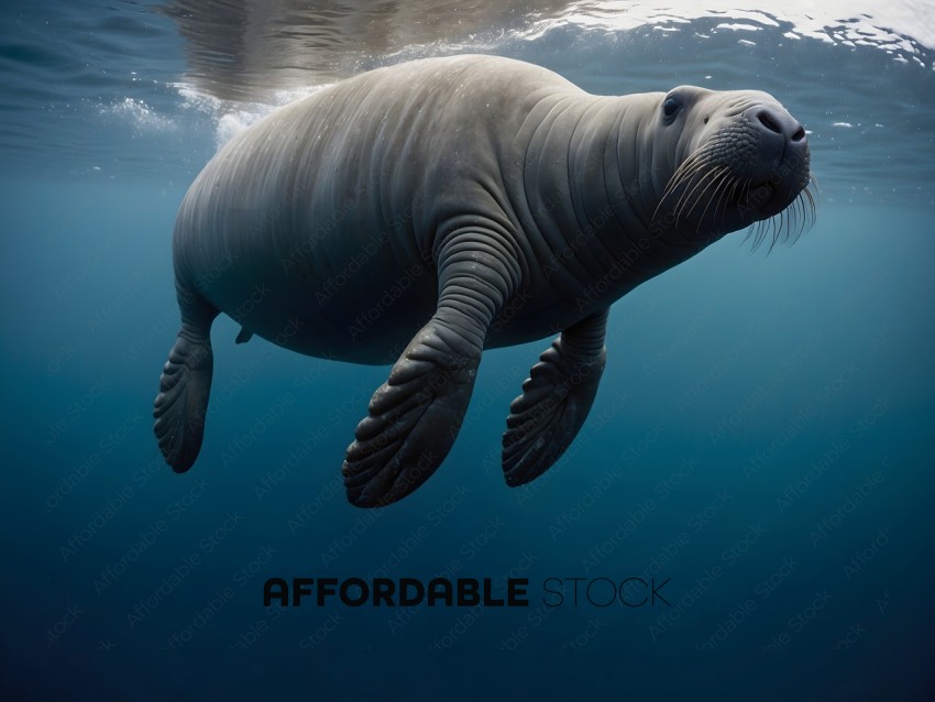 A seal swims underwater