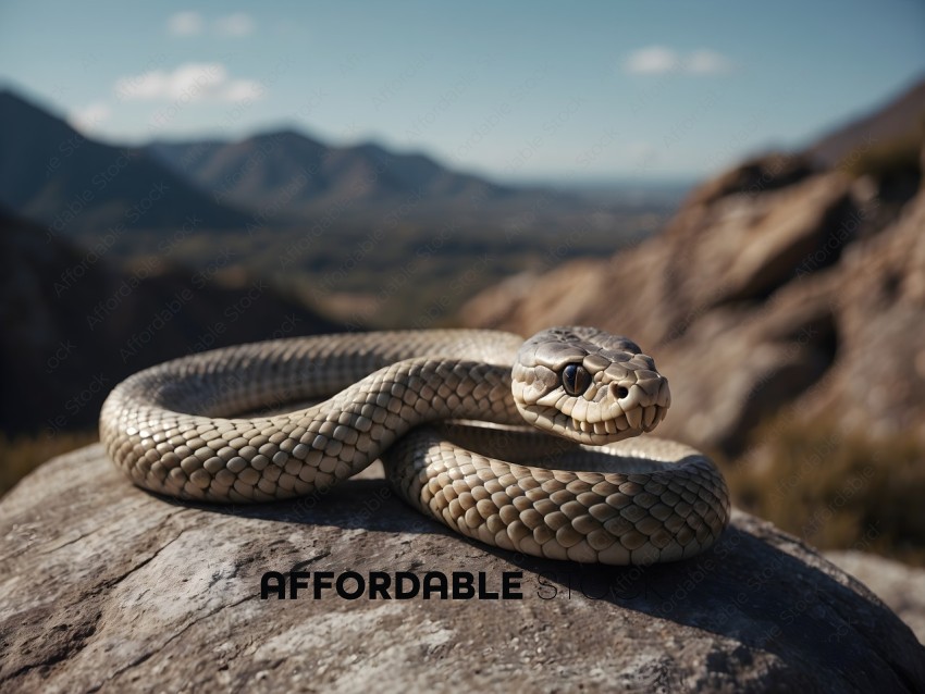 A snake on a rock