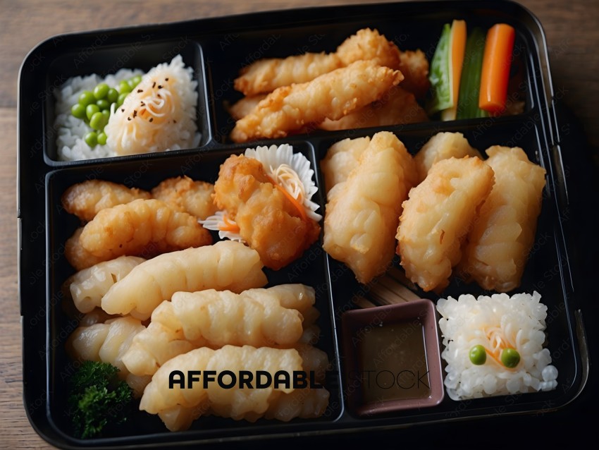 A Bento Box of Asian Food