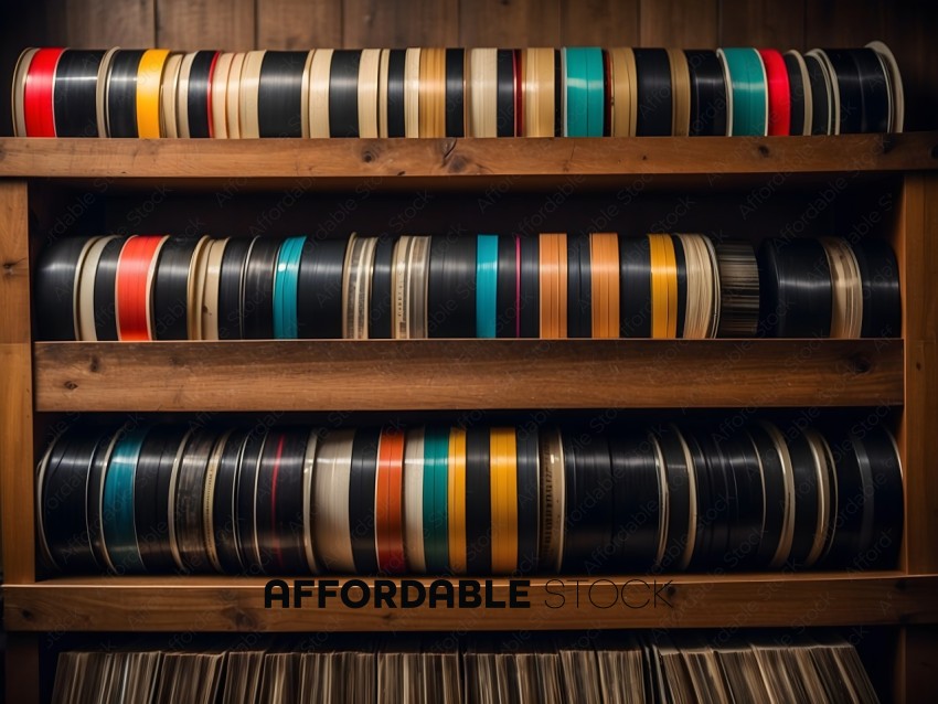 Stack of 75 records with different colors and designs