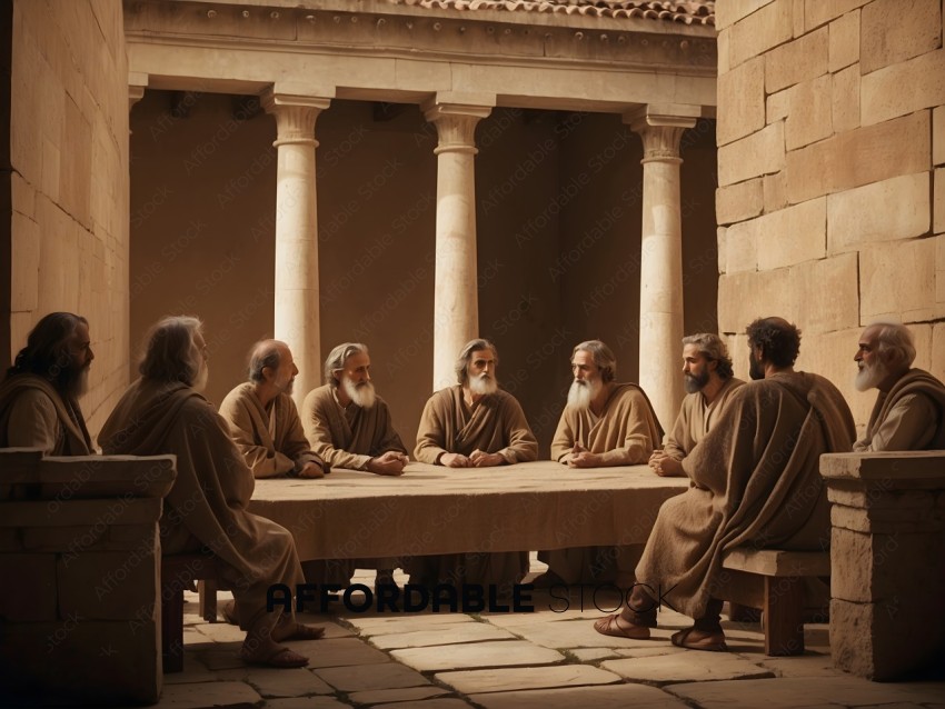 A group of bearded men sitting around a table