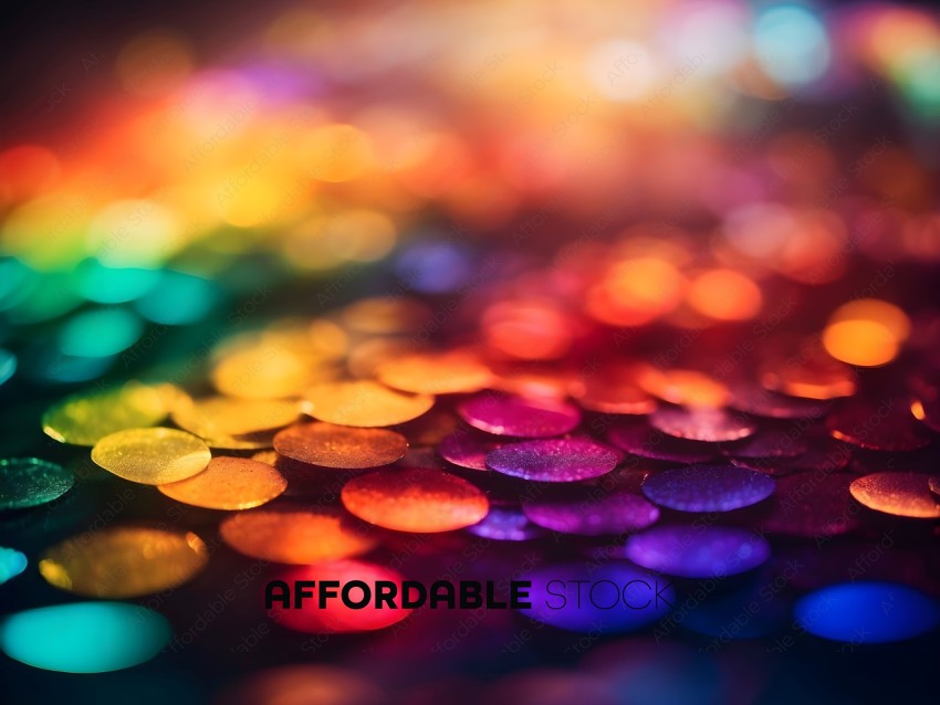 Colorful Shiny Sequins on a Dark Background
