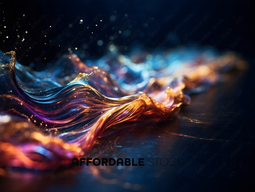 A colorful, swirling, and flowing liquid