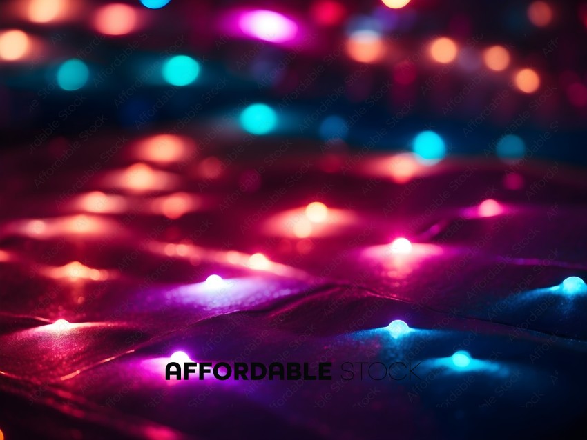 A close up of a colorful light display