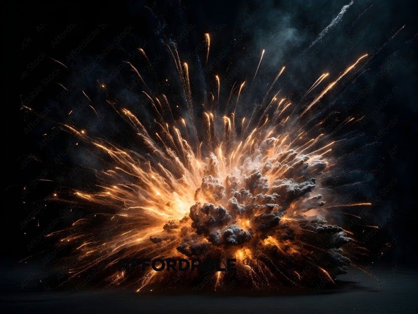 Fireworks Explosion in the Night Sky