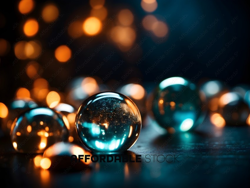 Glowing Balls on a Table