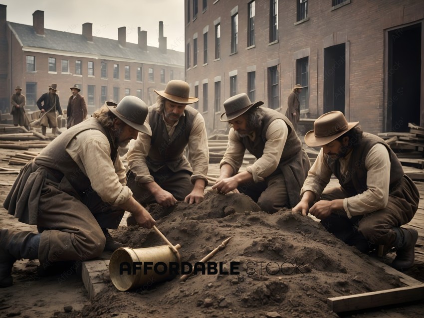 Men digging in the dirt