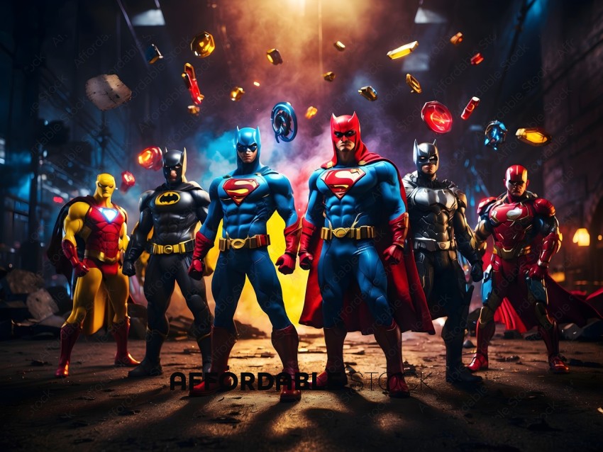 Superheroes Standing Together