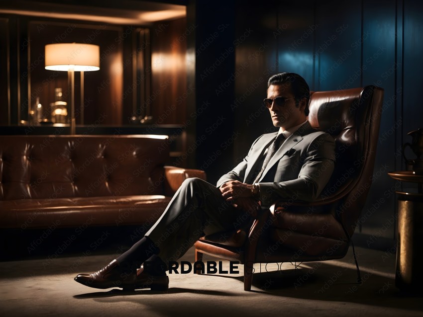 A man in a suit sitting in a chair