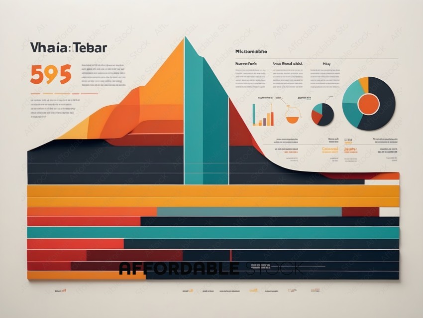 A poster showing a mountain with a chart of data