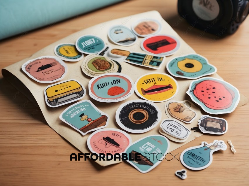 Stickers of various shapes and sizes