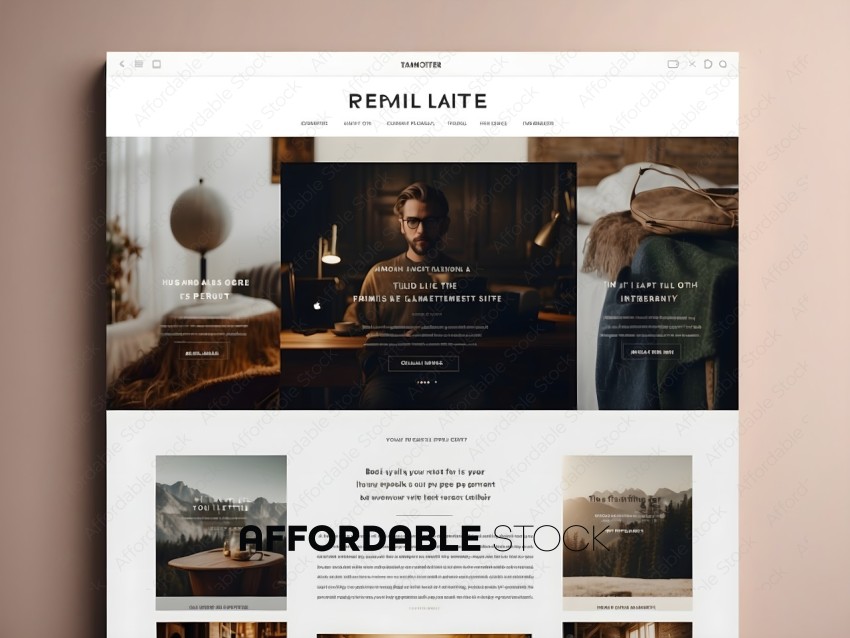A website design for a furniture store