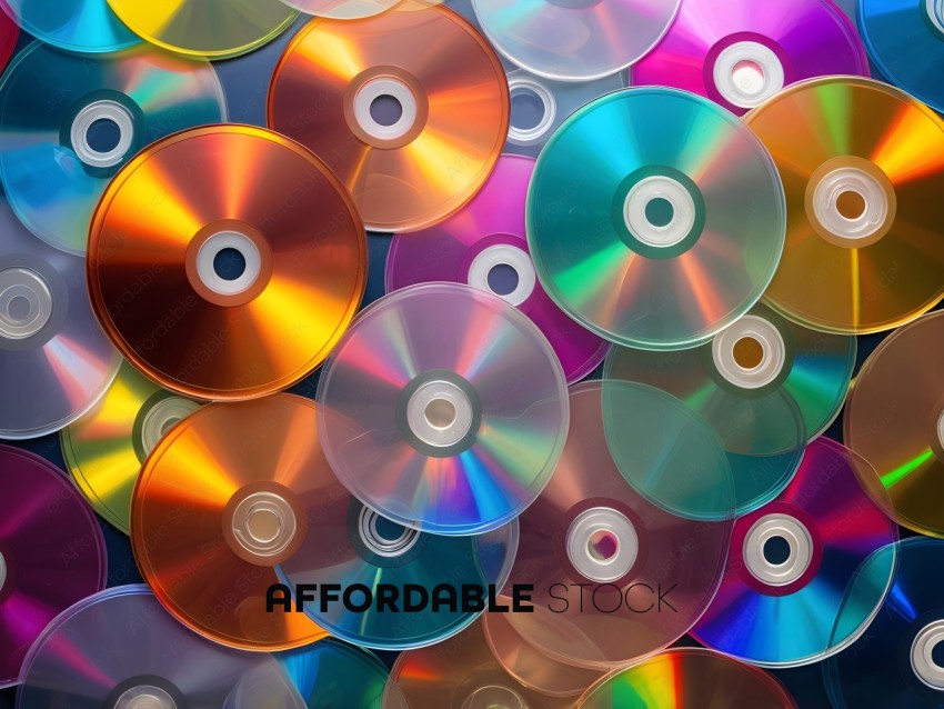 Colorful CDs in a pile