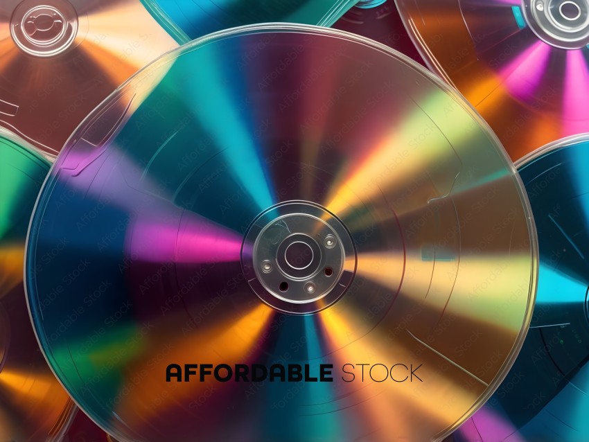 Colorful CDs with a silver center