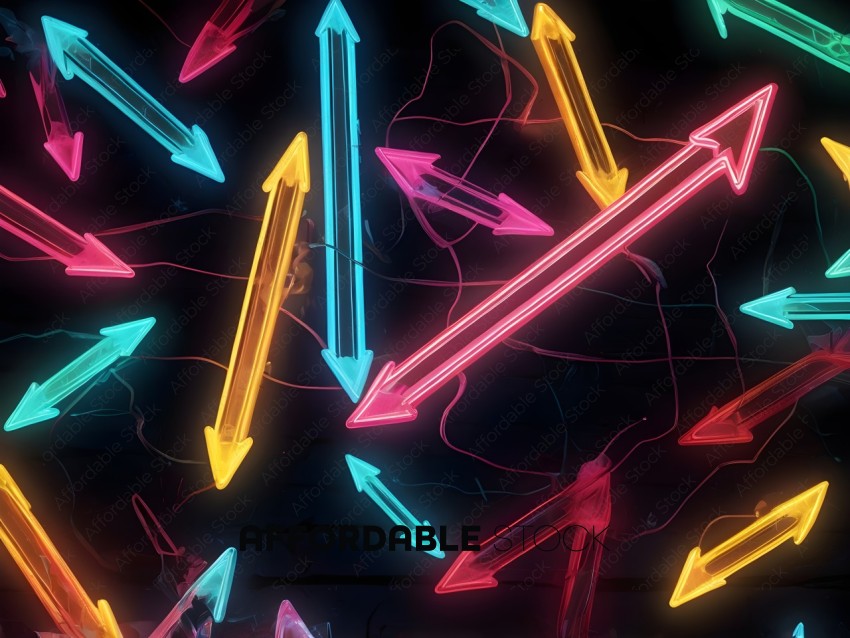 Neon Arrows in a Pink, Green, and Blue Color Scheme