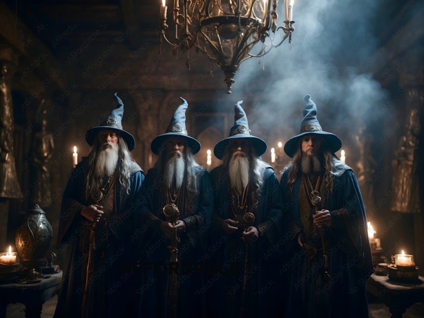 Four Wizards Standing Together