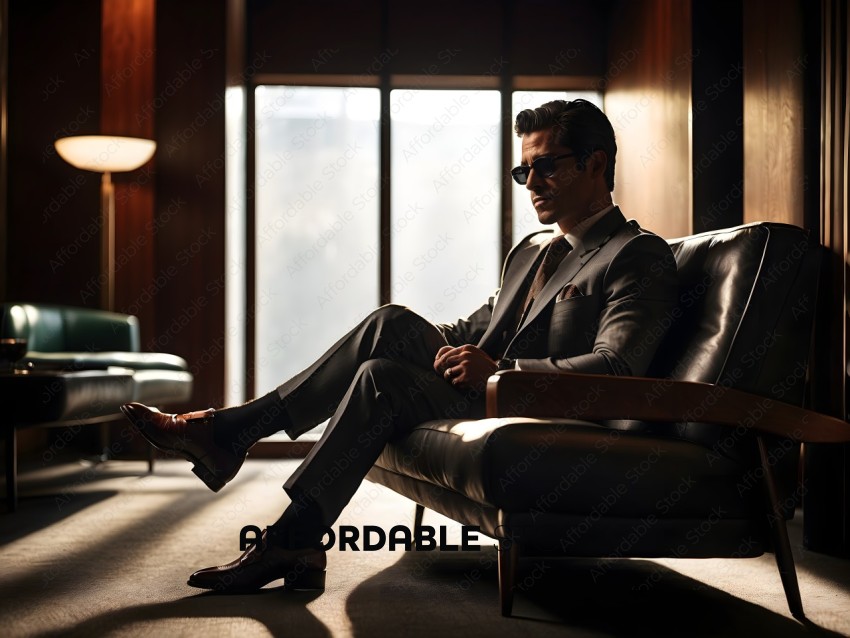 Man in a suit sitting in a chair