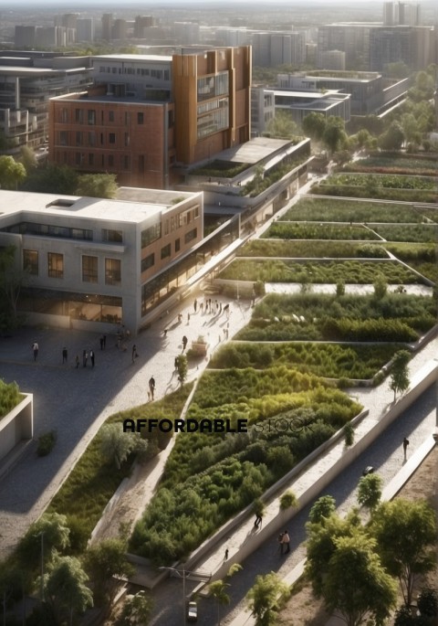 Modern Urban Campus with Integrated Green Spaces