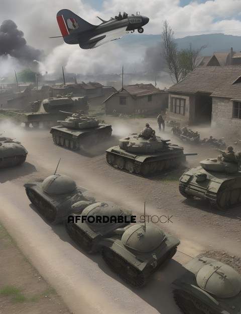 Tank Battle in a Town