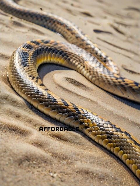Snake laying in the sand