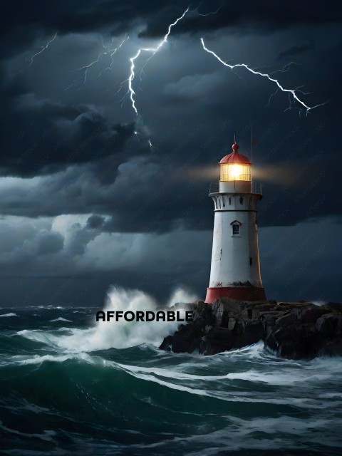 A Stormy Night with a Lighthouse