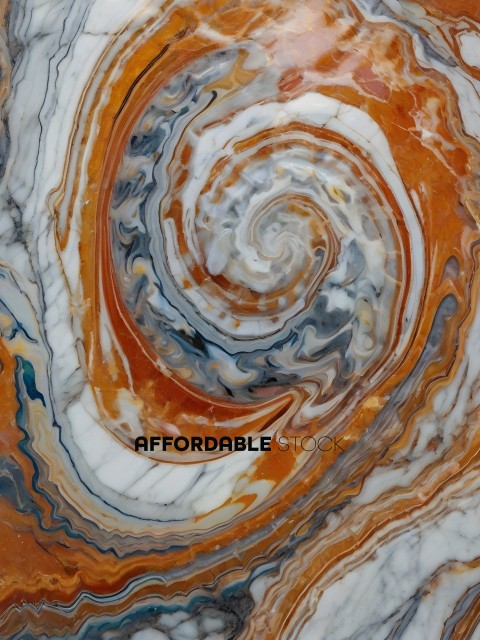 A swirling pattern in a marble tile