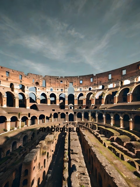 An aerial view of the Colosseum
