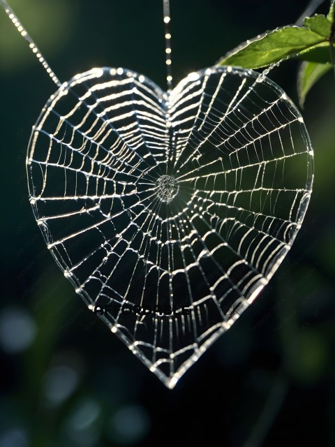 A spider web heart with a spider in the center