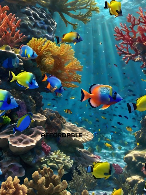 Colorful Fish Swimming in the Ocean